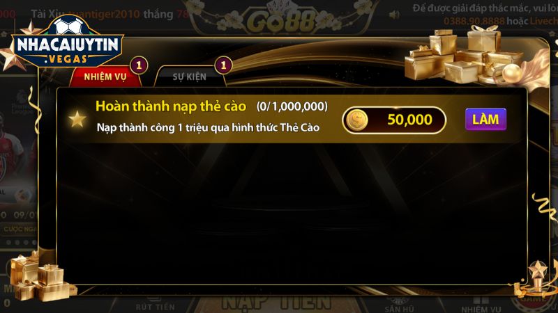 Một số khuyến mãi đáng chú ý tại Go88