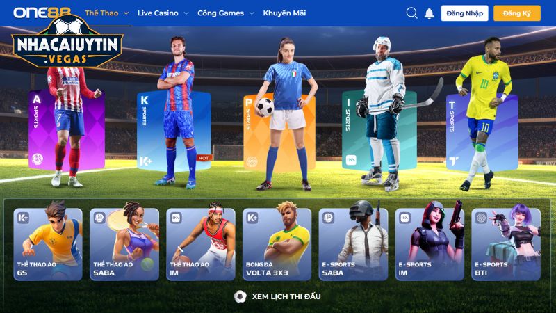 Sản phẩm tại One88 được chia làm 3 sảnh chính là thể thao, live casino và cổng game