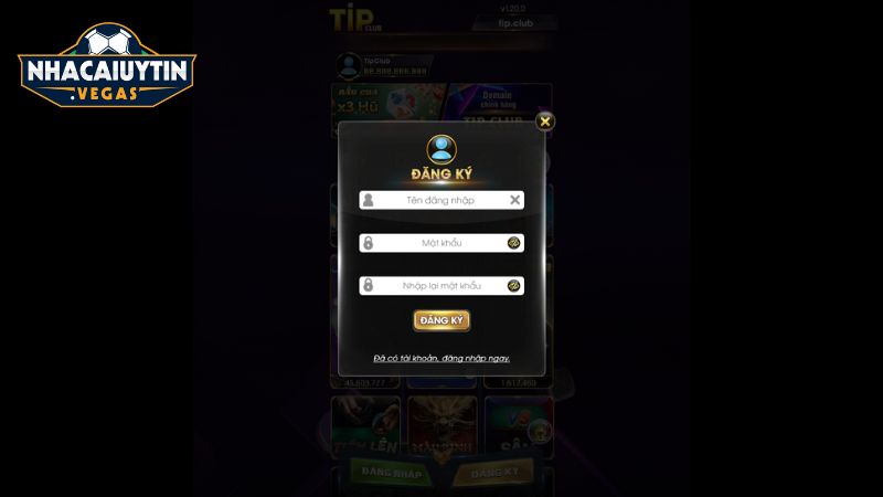 Thao tác đăng ký tài khoản nhanh chóng trên Tipclub