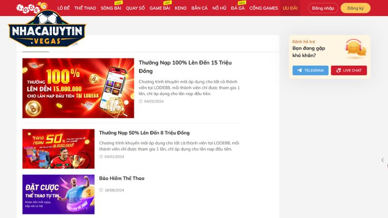 Ưu đãi hot và đặc biệt hấp dẫn dành cho người chơi lô đề với hoàn trả tới 10%